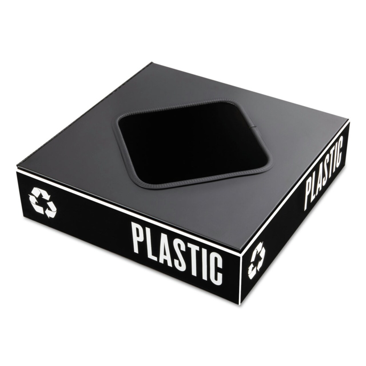 Safco 15.25 in. x 15.25 in. x 2 in. Public Square Recycling Container Lid - Black
